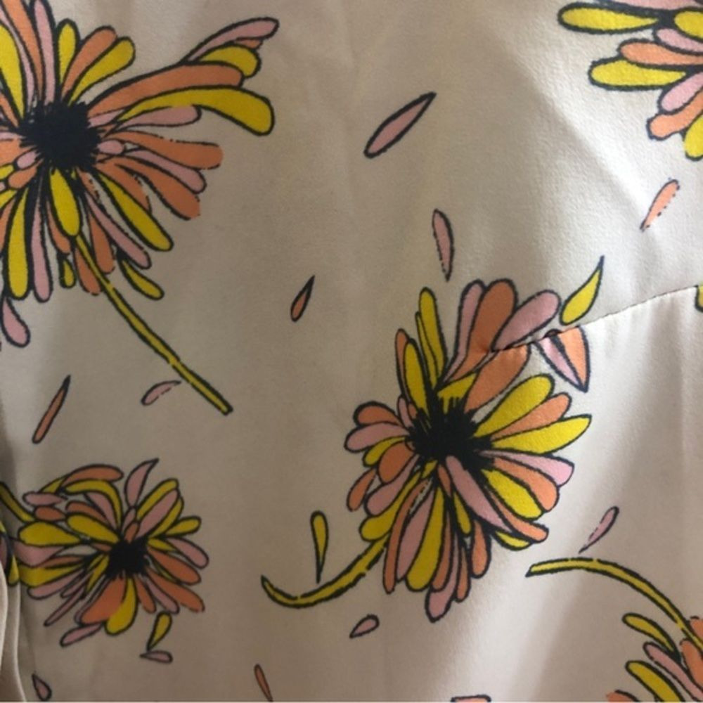 Modcloth 70's Inspired Floral Long Sleeve Button Down Blouse with Bow Tie Detail - Picture 2 of 6